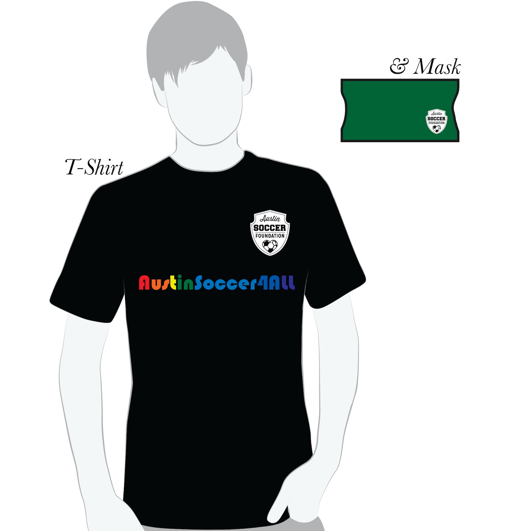 AustinSoccer4All t-shirt and mask